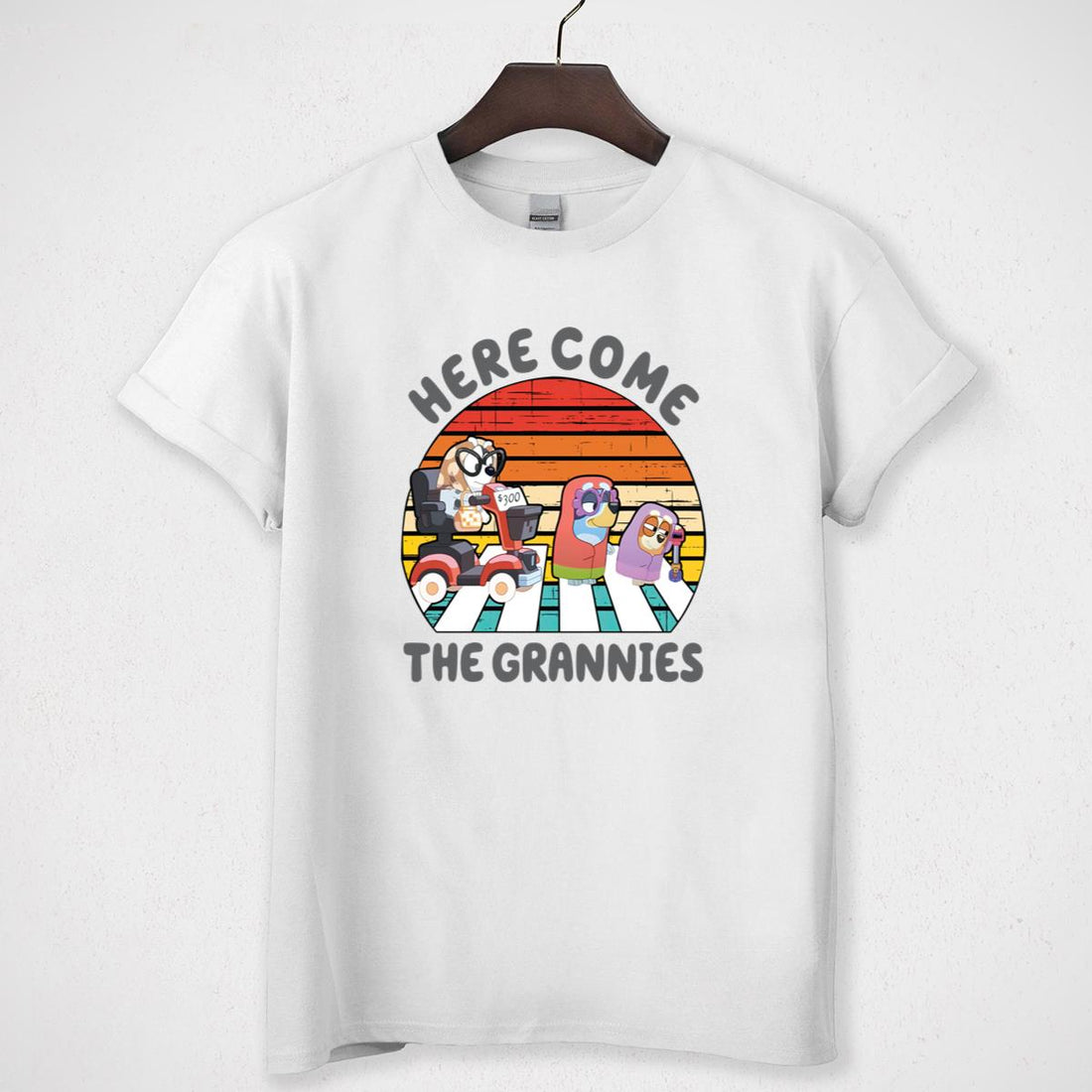 Here Come The Grannies Funny Dog and Friend Vintage 90s Retro Collector Edition Unisex Crewneck Shirt 