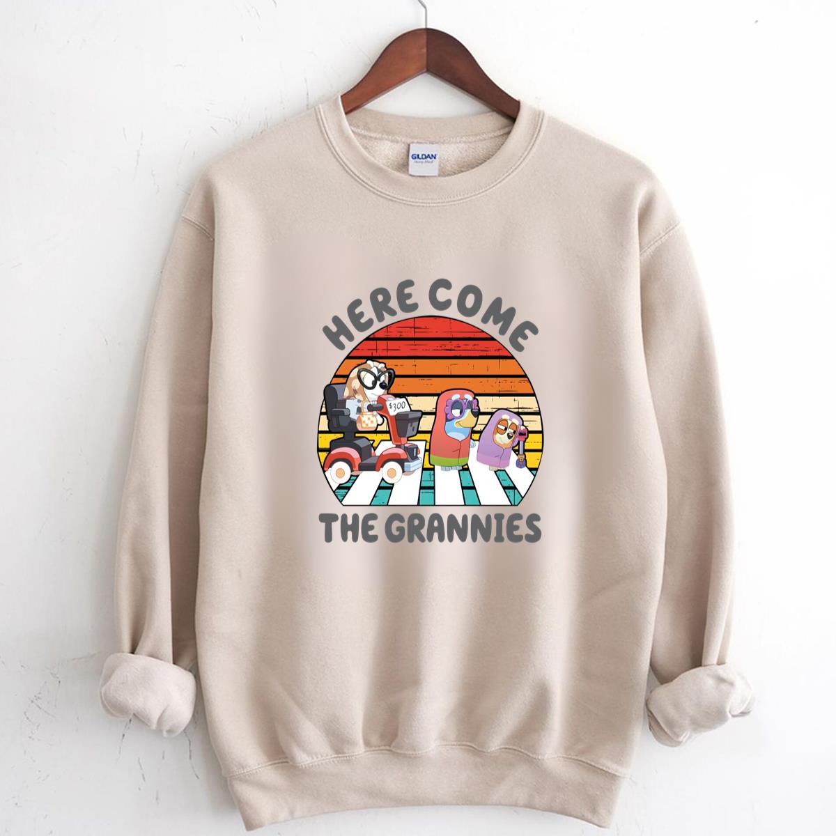Here Come The Grannies Funny Dog and Friend Vintage 90s Retro Collector Edition Unisex Crewneck Shirt 