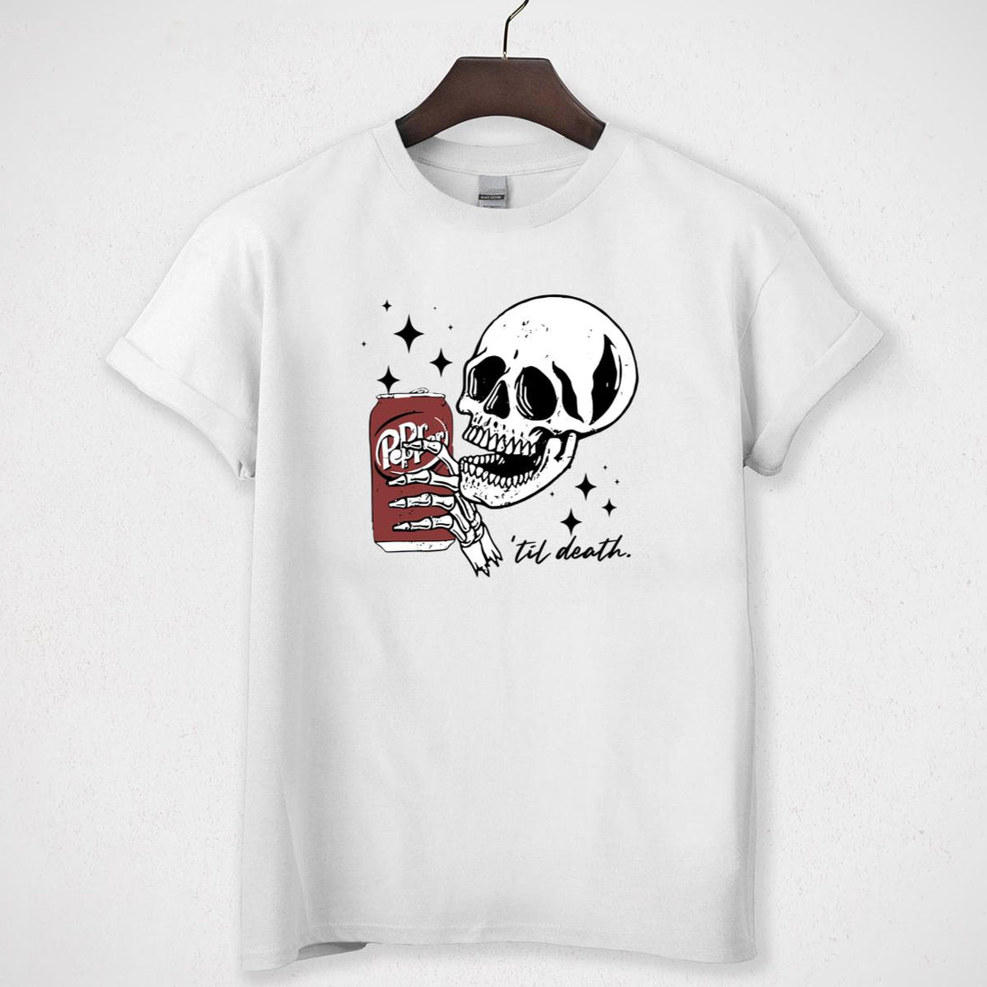 Till Death Dr. Pepper Vintage 2000s Halloween Skeleton Cute Unisex Sweatshirt 