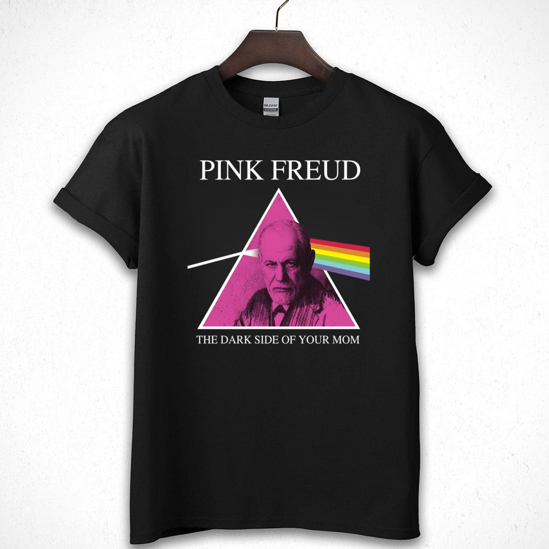 Vintage Pink Freud Dark Side of Your Mom Classic Rock Band Fan Black Unisex T-Shirt 